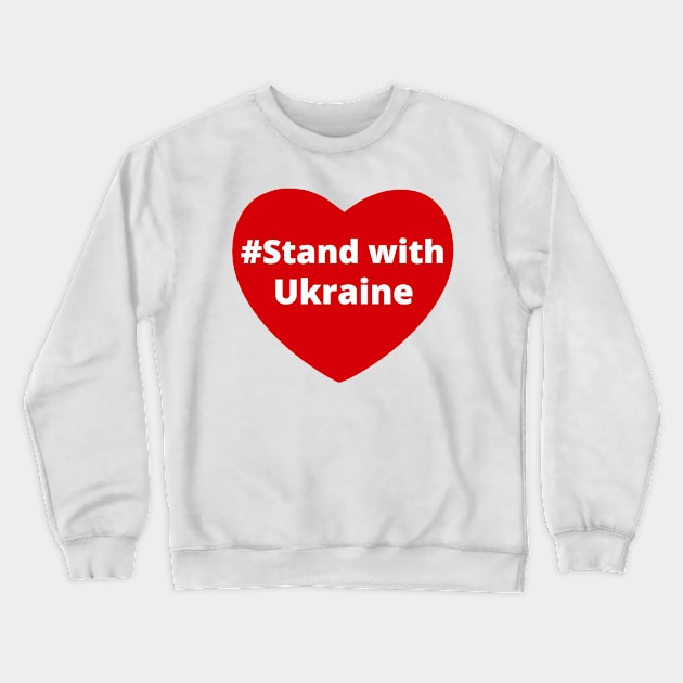 Stand with Ukraine - Love Hashtag Heart Crewneck Sweatshirt by support4love
